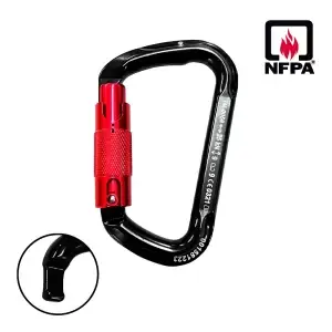 MOSQUETÃO NFPA D ALUMÍNIO TRIPLA TRAVA